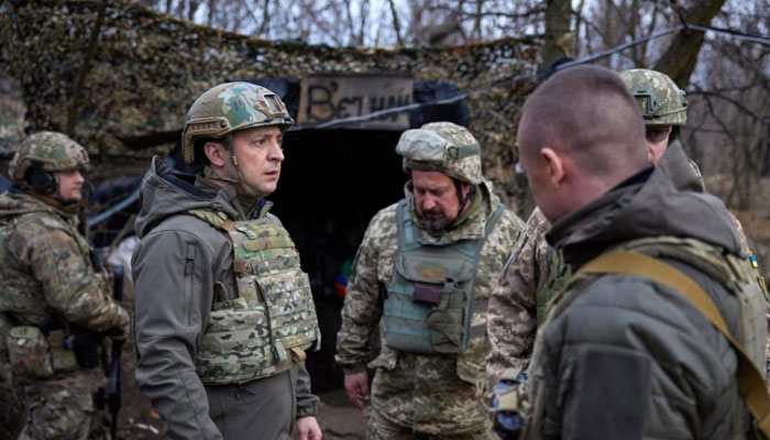 Ukrainian President Volodymyr Zelensky accused Russia of acting like “Nazi Germany” but asked people not to panic and promised victory. Agencies