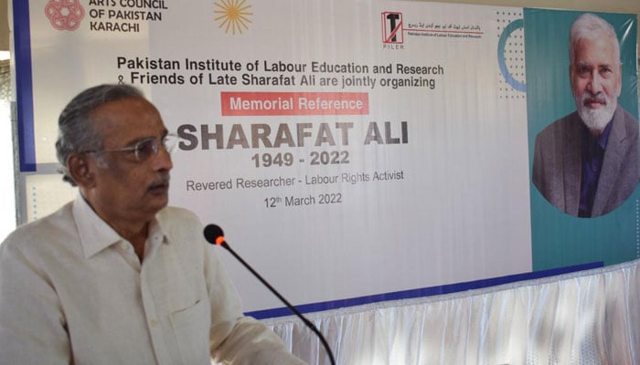 Condolence gathering pays tribute to labour rights activist Sharafat Ali