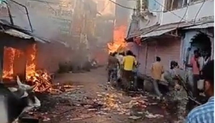 Several houses and properties of Muslims have been set on fire in Rajasthan. Twitter
