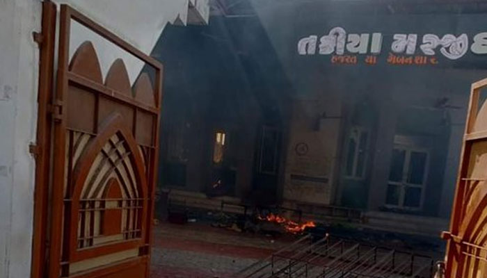 One of mosques in Himmatnagar, Gujarat seen ransacked. Photo: Twitter