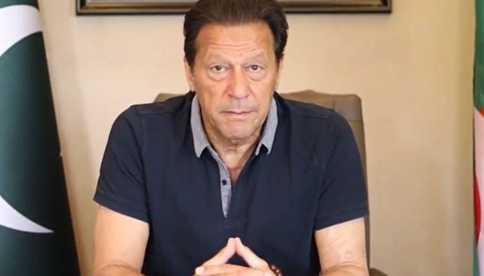 Imran Khan. Photo: Screengrab of PTIs Twitter video