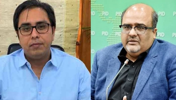 Shahbaz Gill (Left) and Shahzad Akbar. Photo: The News/File