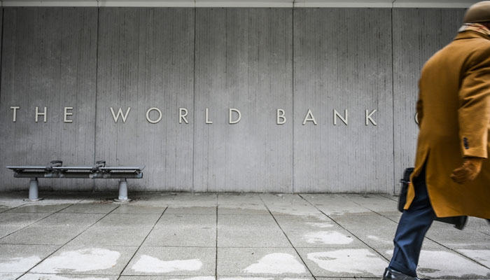 A person walks by the building of the Washington-based The World Bank Group on Jan 17, 2019. Photo: AFP