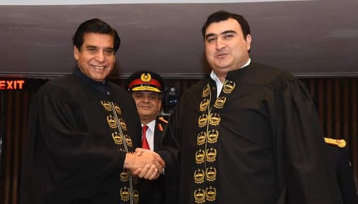 Zahid Akram Durrani receives congratulations after taking oath as deputy speaker of the National Assembly. Photo: Twitter