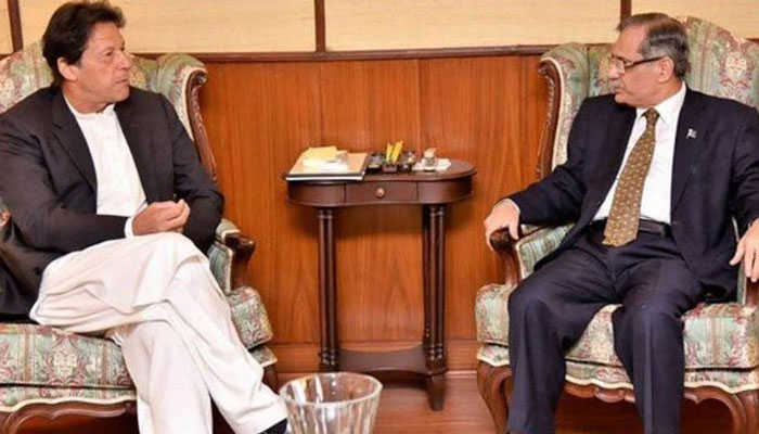 Imran Khan (Left) and Saqib Nisar. Photo: Twitter