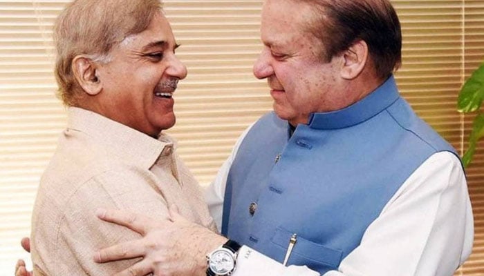 Shehbaz Sharif along with Nawaz Sharif. Photo: The News/File