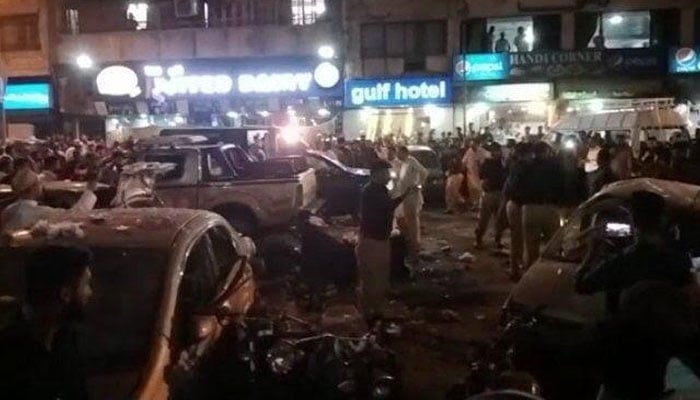 Karachi blast. Photo: Twitter/RadioPakistan