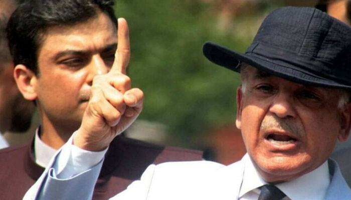 Shehbaz Sharif along with son Hamza Shahbaz. Photo: The News/File