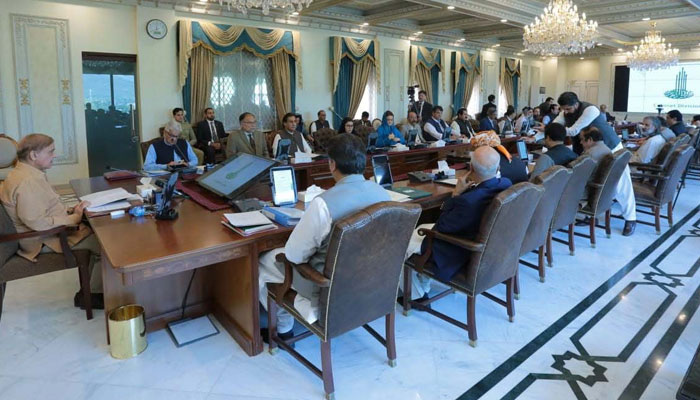PM Shehbaz chairing a meeting of the federal cabinet in Islamabad on May 24, 2022. Photo: PID