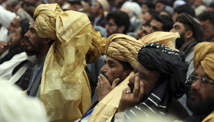 File photo of a tribal jirga holding consultations.
