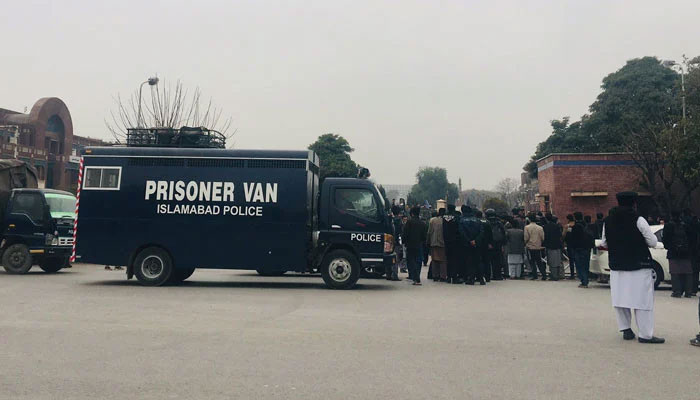 A prisoner van of the Islamabad police. Photo: The News/File