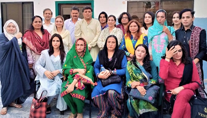 A group of transgender community leaders announces to join Pakistan Tehreek-e-Insaf during a meeting with the party’s leaders.