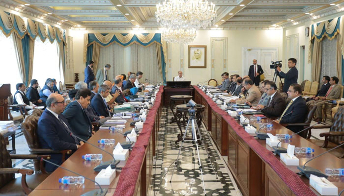 PM Shehbaz chairs a meeting of the National Economic Council in Islamabad on June 8, 2022. Photo: PID