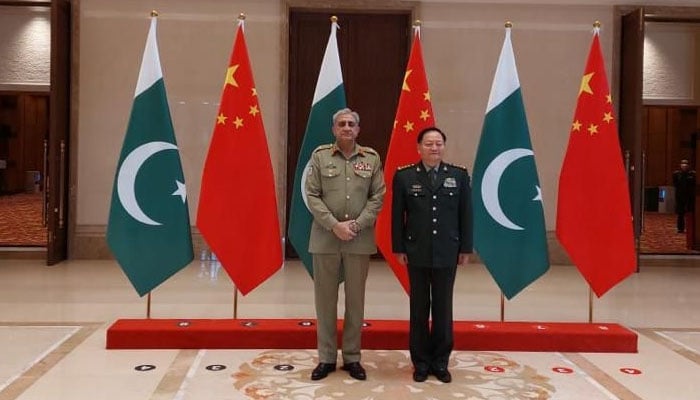 COAS General Qamar Javed Bajwa meets China&rsquo;s Vice Chairman of the Central Military Commission Zhang Youxia in Qingdao, a port city in China&rsquo;s eastern Shandong province.-ISPR