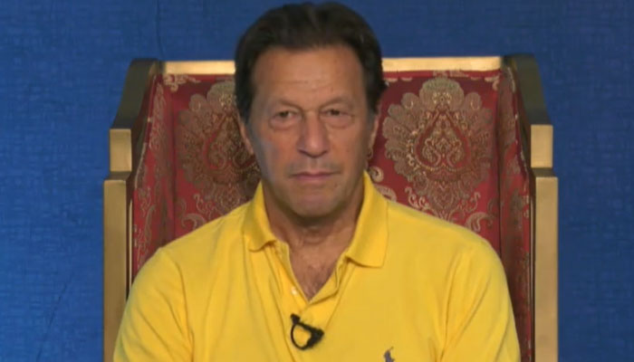 Ex-PM Imran Khan answering the questions on social media on June 15, 2022. Photo: Twitter/PTIOfficial