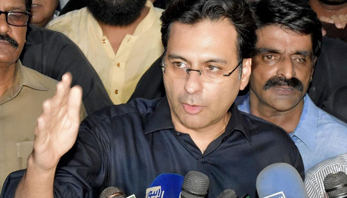 PML-Q leader Moonis Elahi talking to media outside the FIA office in Lahore on June 15, 2022. Photo: Twitter