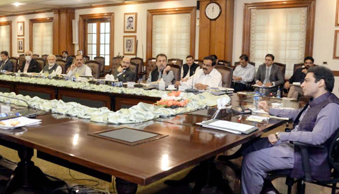 Punjab CM Hamza Shahbaz chairing meeting of the provincial cabinet held in Lahore on June 23, 2022. Photo: PPI