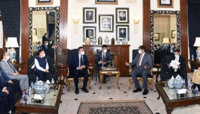 Chinese officials meet CM Murad Ali Shah at CM House to discuss matters related to KU blast and security of Chinese nationals in the province. -Sindh CM Hoouse