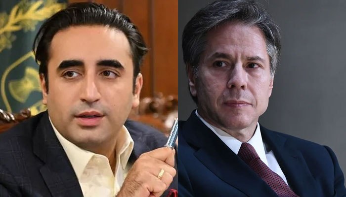 Foreign Minister Bilawal Bhutto Zardari (Left) and US Secretary of State Antony Blinken. Photo: The News/File