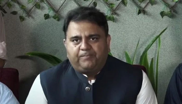 PTI leader Fawad Chaudhry addressing a press conference in Islamabad on July 14, 2022. Photo: Screengrab of a Twitter video.