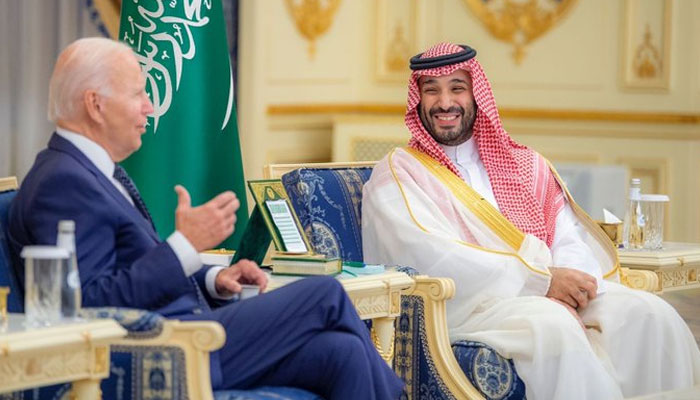 US President Joe Biden meets Saudi Crown Prince Mohammed bin Salman in Jeddah on July 15, 2022. Photo: Twitter