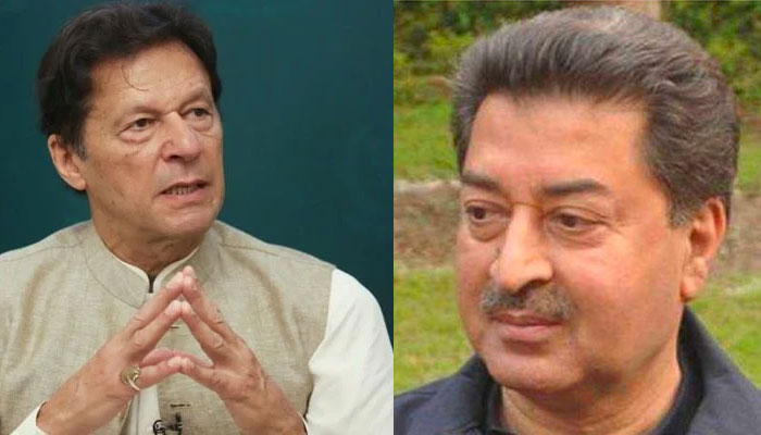 Ex-PM Imran Khan (left) and Chief Election Commissioner (CEC) Sikandar Sultan Raja. File photo