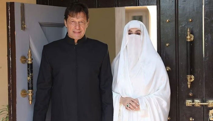 Frst lady Bushra Bibi along with her husband Imran Khan. File photo