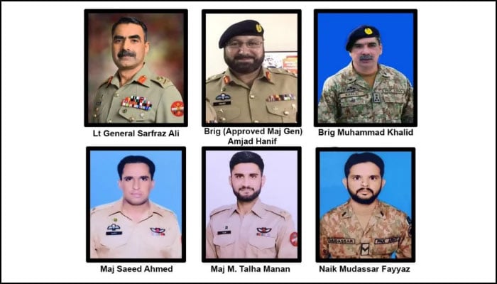 Corps commander among six military personnel martyred in copter crash