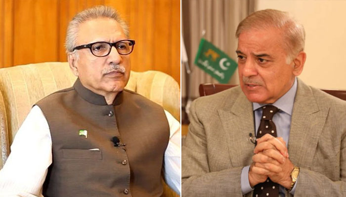 President Dr Arif Alvi (L) and Prime Minister Shehbaz Sharif. —APP