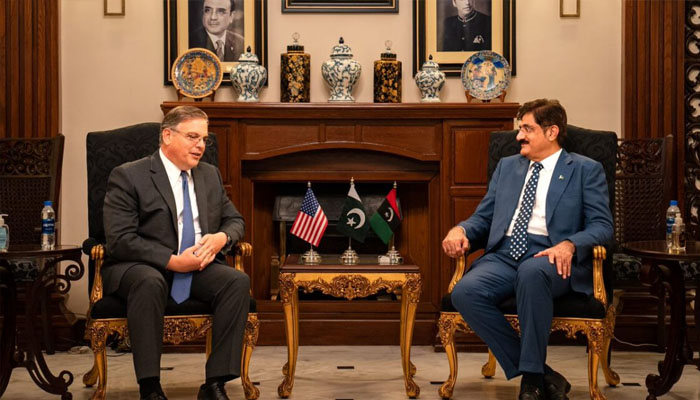 US Ambassador to Pakistan, Donald Blome (L) and CM Sindh Murad Ali Shah. &mdash; US embassy website