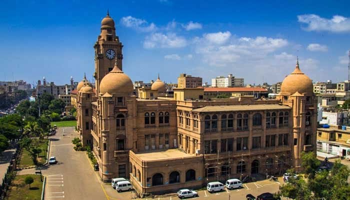 Karachi Municipal Corporation Building situated at MA Jinnah Road. — APP/File