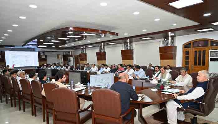 CM Khyber Pakhtunkhwa Mehmood Khan during cabinet meeting. —Mehmood khan/Facebook