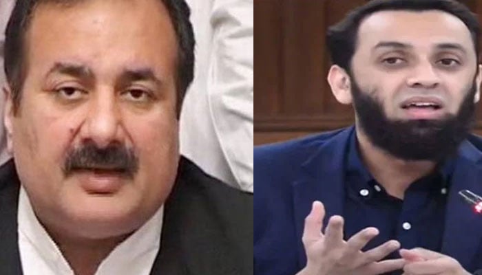 PML-N leaders Rana Mashood (left) and Atta Tarar. File photo