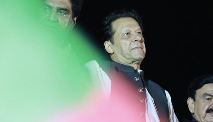 Ex-PM Imran Khan before addressing the public rally in Islamabad on August 20, 2022. Twitter/PTIOfficial