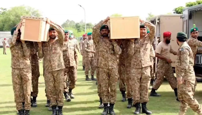 Funeral prayers of martyred are being offered.—Screen grab