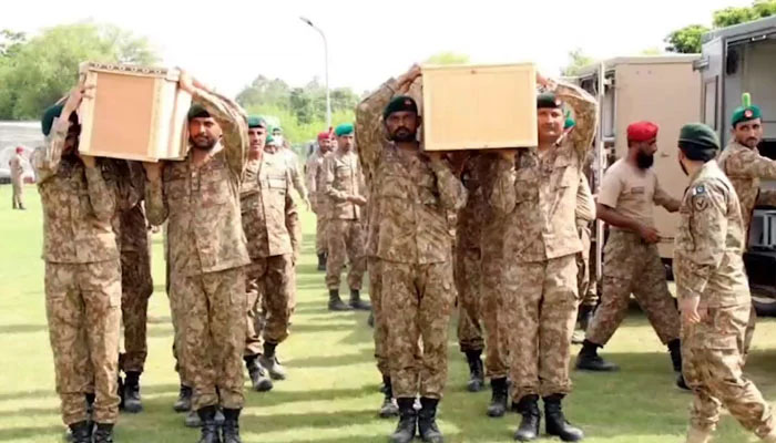 Funeral prayers of martyred are being offered.&mdash;Screen grab