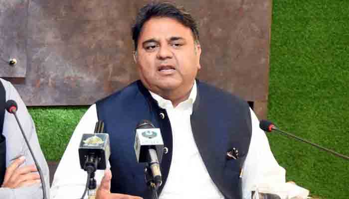 PTI leader Fawad Chaudhry speaking during a press conference. Photo&mdash;PID