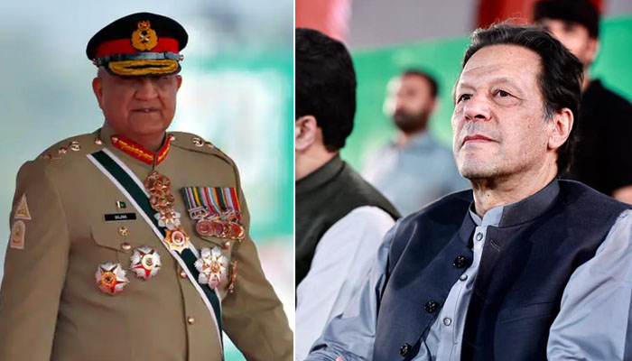 COAS General Qamar Javed Bajwa (L) and PTI chairman Imran Khan.