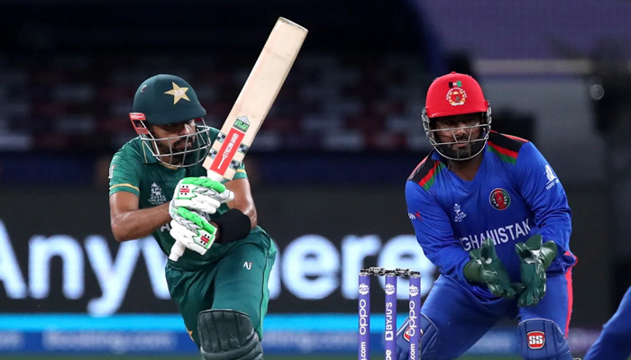 Babar Azam plays a shot against Afghanistan in this file photo.