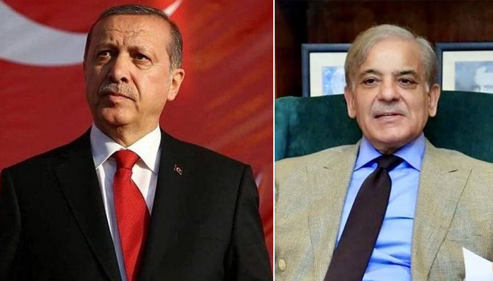 Turkish President Recep Tayyip Erdogan and Prime Minister Shehbaz Sharif.
