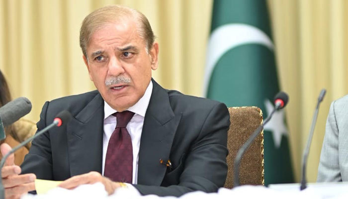 PM Shehbaz Sharif addressing a press conference at the PM House, Islamabad on September 27, 2022. PID