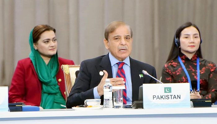 Prime Minister Shehbaz Sharif addressing the 6th CICA Summit 2022 in Astana, Kazakhstan. 13th October, 2022. —PID