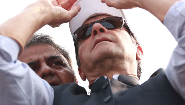 Imran Khan at his partys long march at the GT Road.