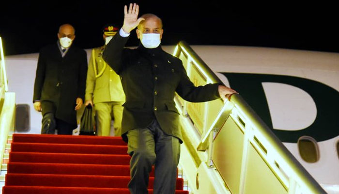 PM Shehbaz arrives in China. Twitter/PMLNOfficial