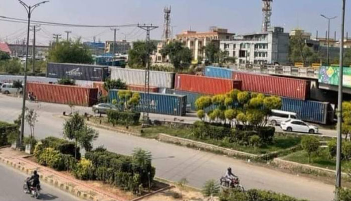 Shipping containers in Islamabad. The News/File
