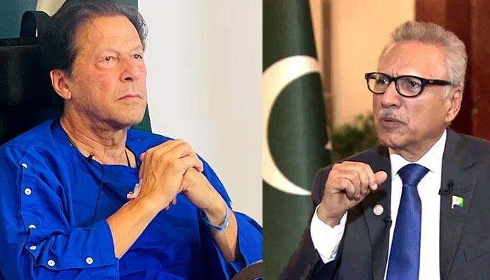 PTI chief Imran Khan (Left) and President Arif Alvi. The  News/File