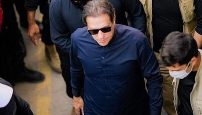 Imran Khan leading the Long March in Gujranwala on November 2, 2022. Twitter