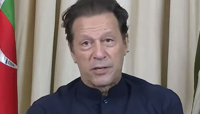 PTI chairman Imran Khan speaking to the foreign media on November 8, 2022. Screengrab of a Twitter video.