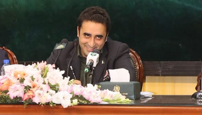 Foreign Minister aBilawal Bhutto-Zardari addressing a press conference on November 18, 2022. Screengrab of a Twitter video