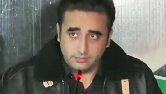 PPP chief Bilawal addressing a press conference in Islamabad on November 19, 2022. Screengrab of a Twitter video